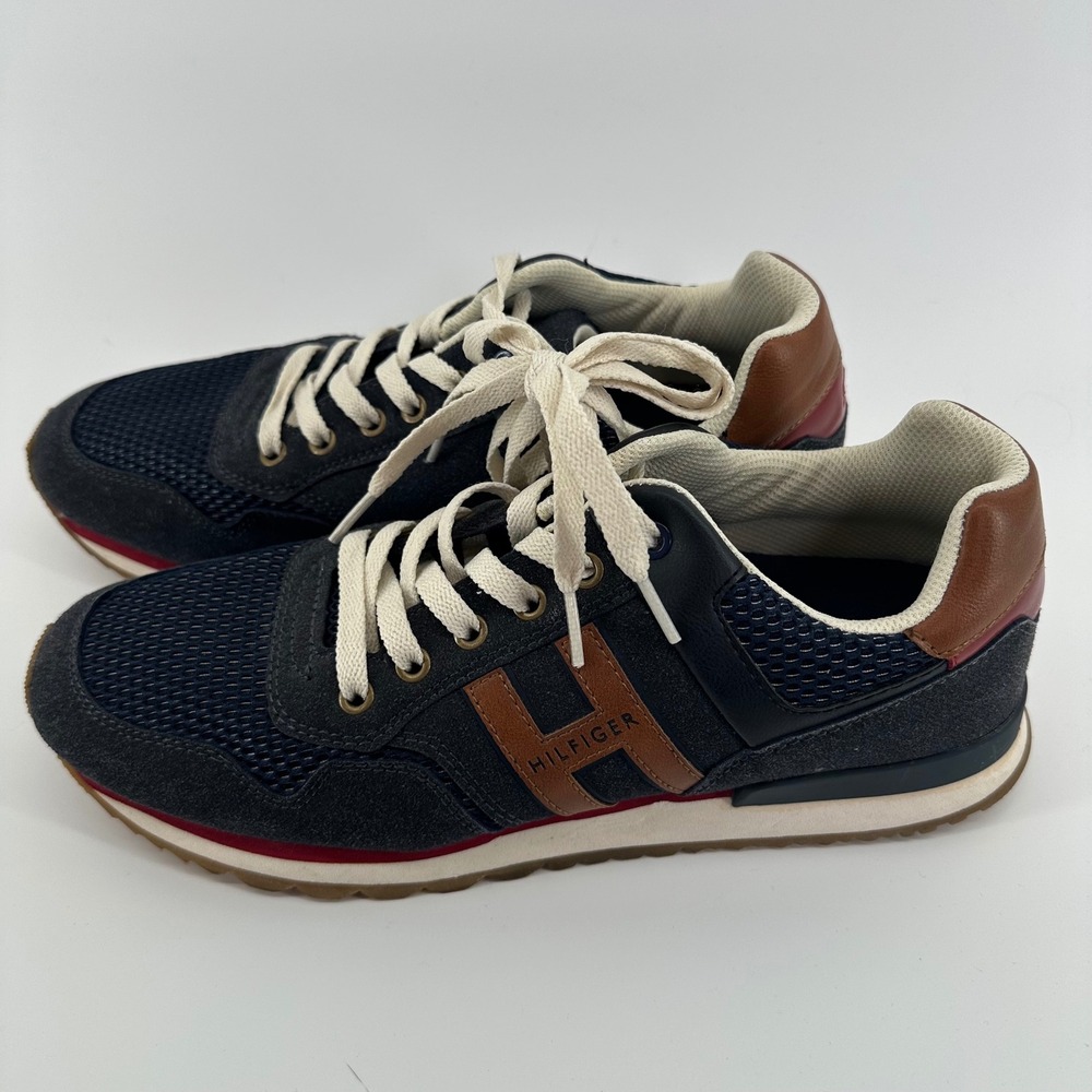 Tommy‎ Hilfiger Mens Artisan Navy Blue Brown Jogger Sneakers TMARTISAN Size 10